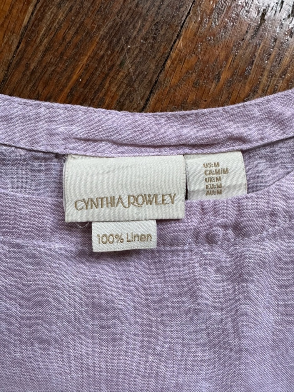 Cynthia Rowley Light Orchid Linen Top
